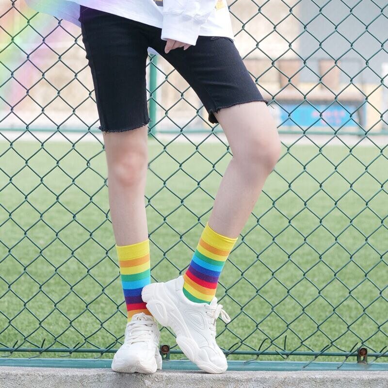 Chaussettes arc-en-ciel coréennes - KoreanxWear