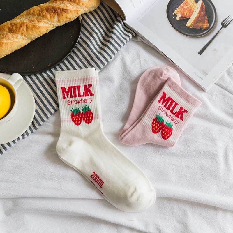 Chaussettes Coréennes Lait - KoreanxWear