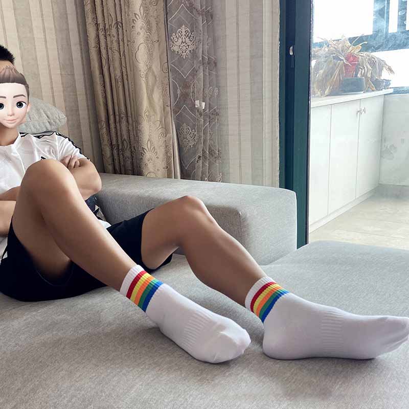 Chaussettes Harajuku à bandes - KoreanxWear