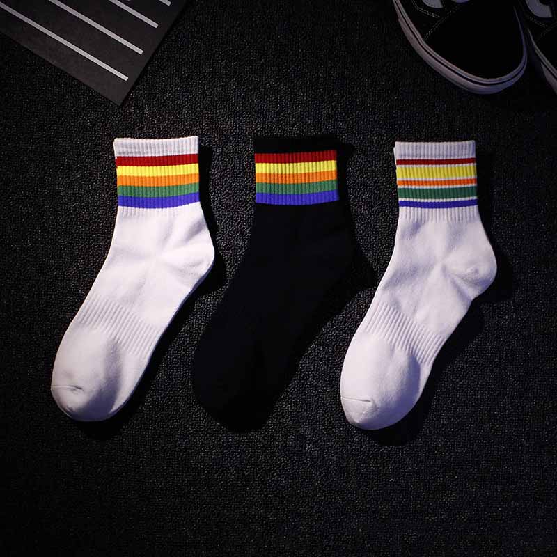 Chaussettes Harajuku à bandes - KoreanxWear