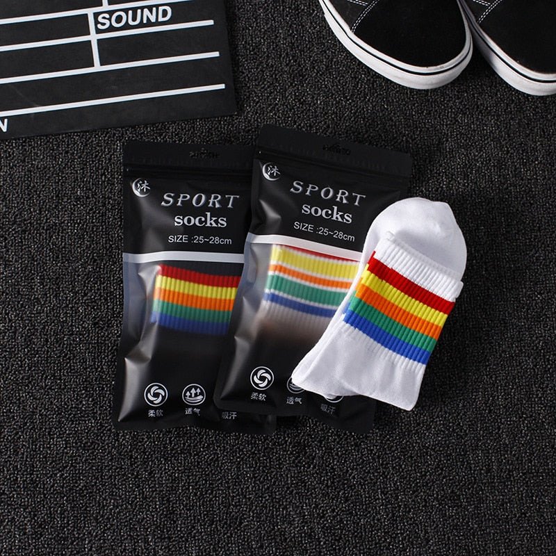 Chaussettes Harajuku à bandes - KoreanxWear