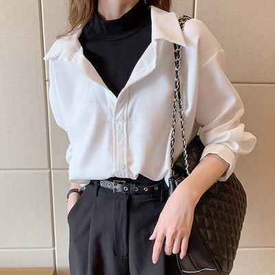 Chemise col roulé vintage