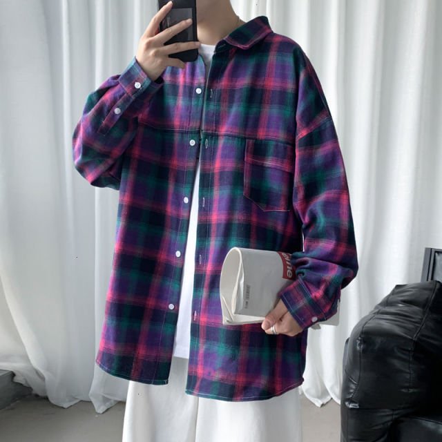 Chemise coréenne tartan - KoreanxWear