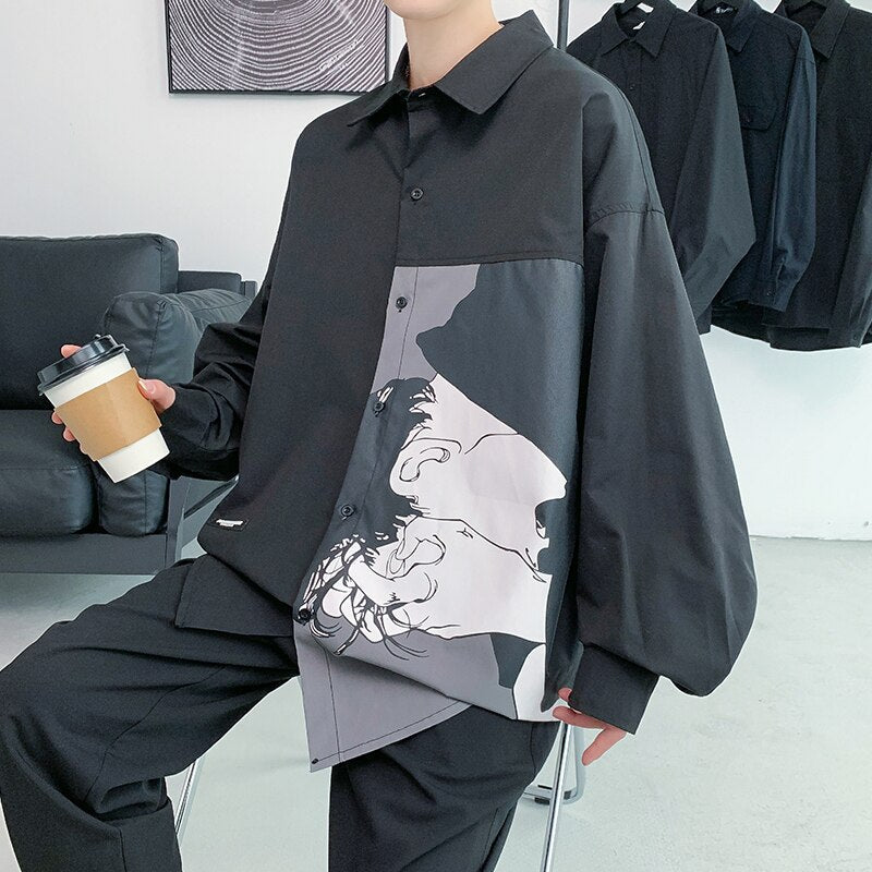 Chemise oversize streetart - KoreanxWear