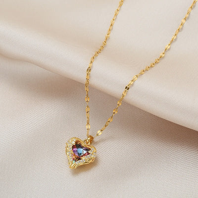 Collier coeur en crystal - KoreanxWear