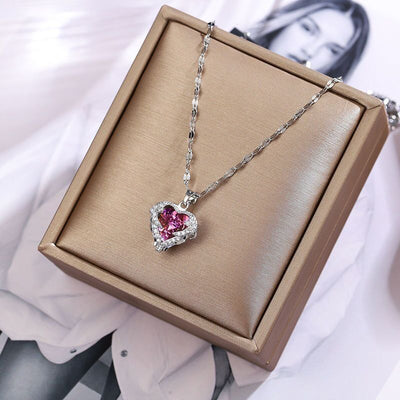 Collier coeur en crystal - KoreanxWear