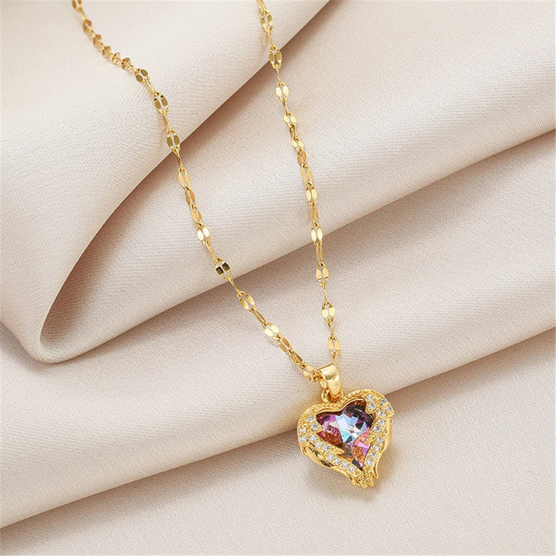 Collier coeur en crystal - KoreanxWear