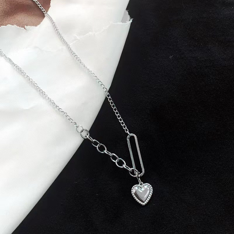 Collier épingle coeur - KoreanxWear