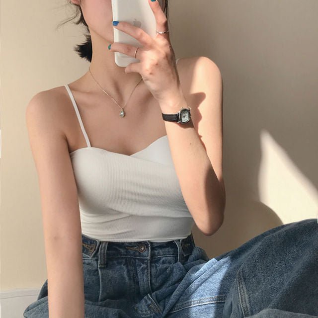 Crop top fille coréenne blanc