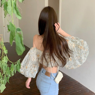 Crop top léger à fleurs - KoreanxWear