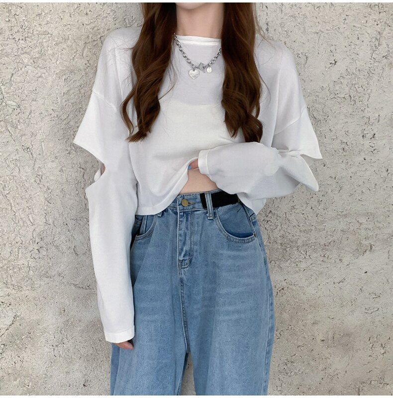 Crop Top Ulzzang - KoreanxWear