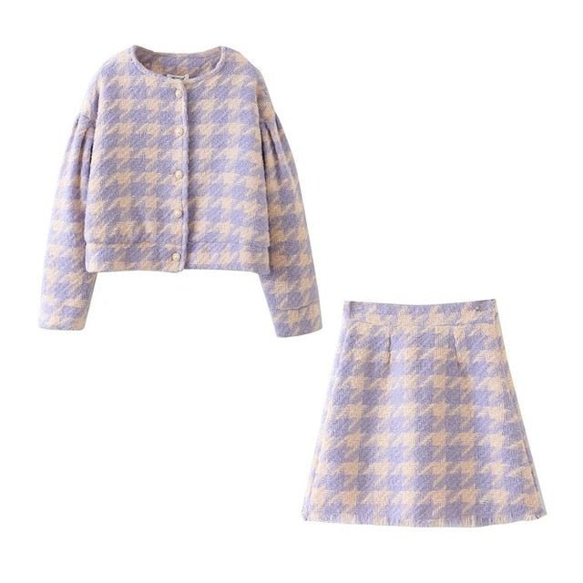 Ensemble Jupe et Veste Vintage Violet