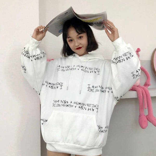 Hoodie Coréen Not a Human - KoreanxWear