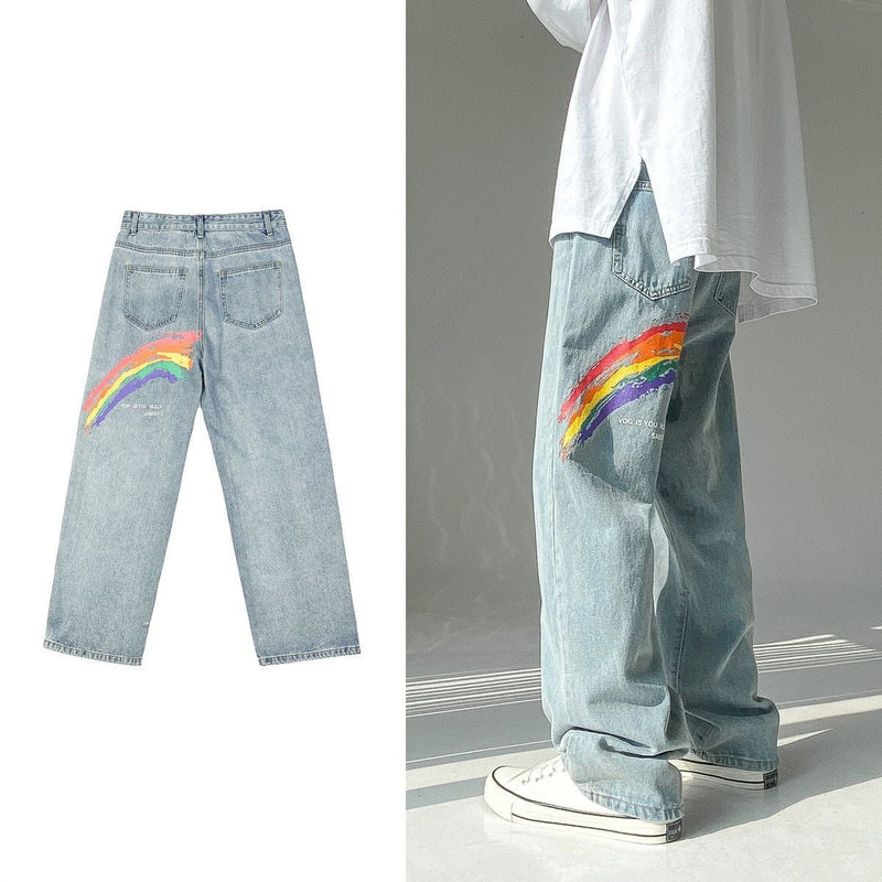 Jeans vintage arc en ciel - KoreanxWear