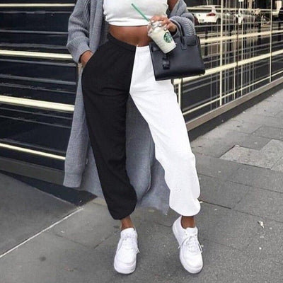 Jogging Bicolore Noir et Blanc - KoreanxWear