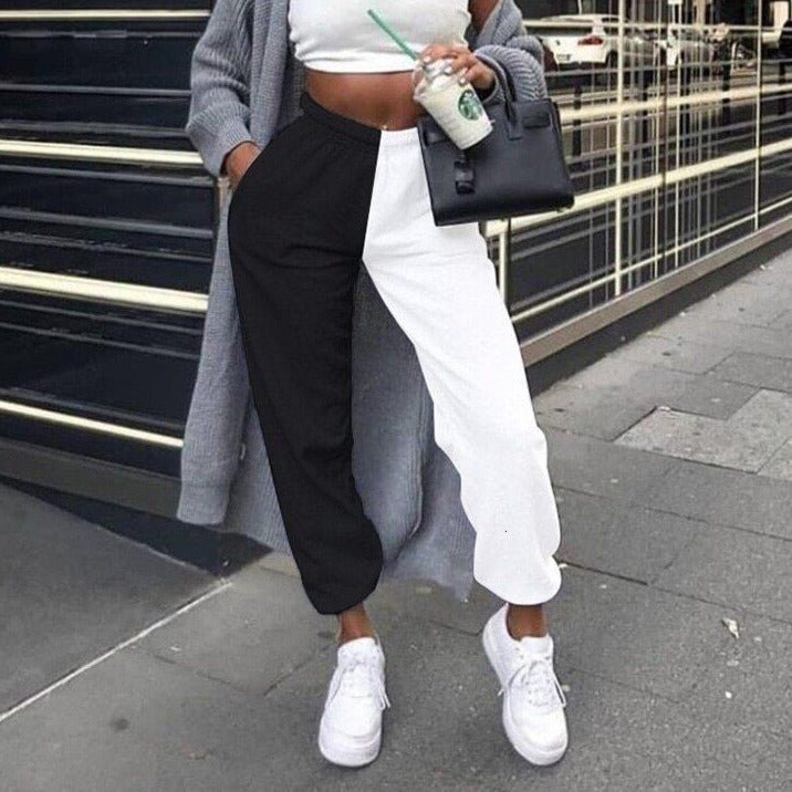 Jogging Bicolore Noir et Blanc - KoreanxWear