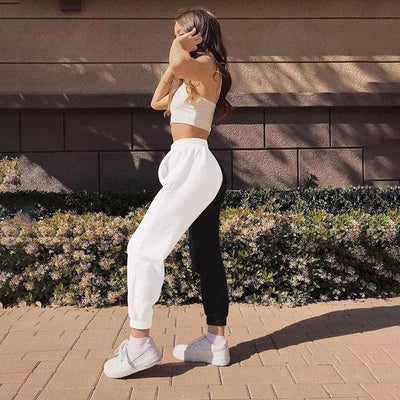 Jogging Bicolore Noir et Blanc - KoreanxWear