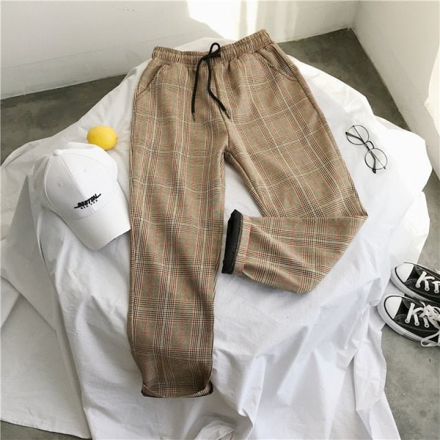 Jogging léger à carreaux - KoreanxWear