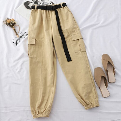 Pantalon Coréen Cargo Beige