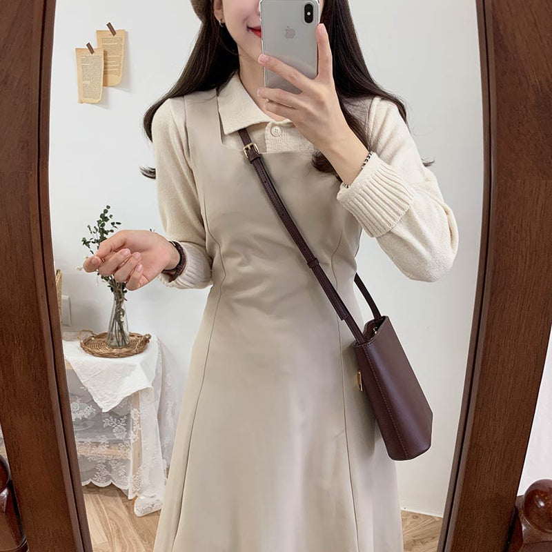 Robe Coréenne Dessus Beige