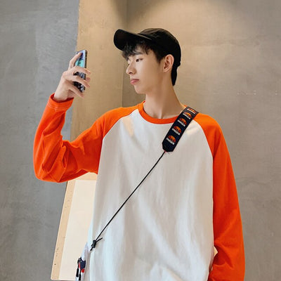 T Shirt Baseball long orange