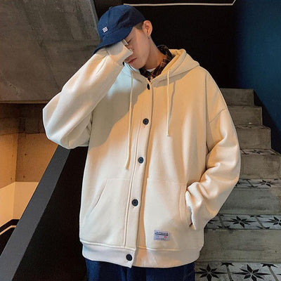 Veste sweat à boutons - KoreanxWear