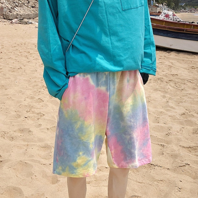 Short coréen multicolore rose