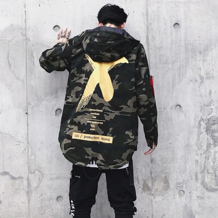 Manteau camouflage X doré