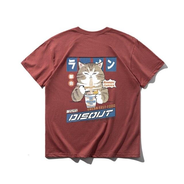 T Shirt Noodle cat - KoreanxWear