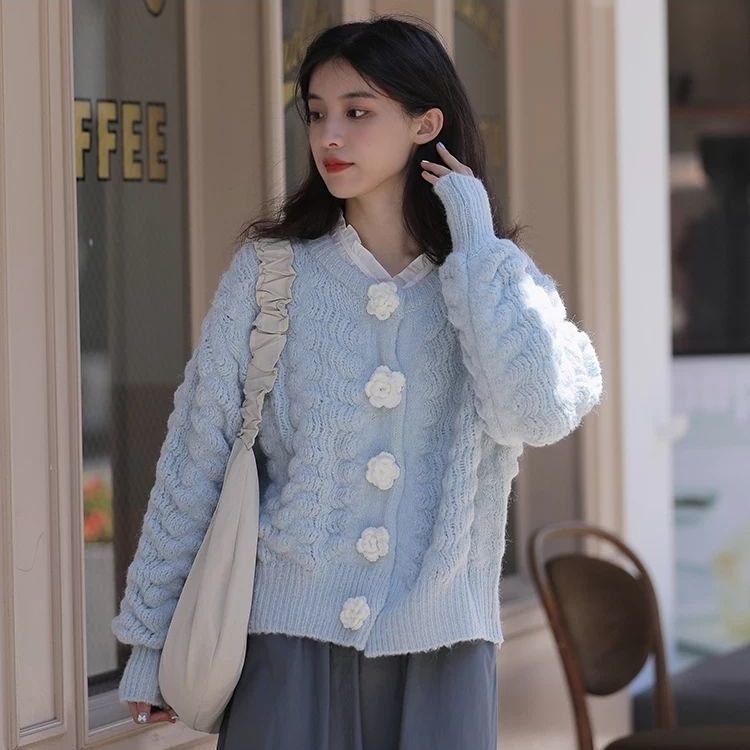 Veste bouton de fleur - KoreanxWear