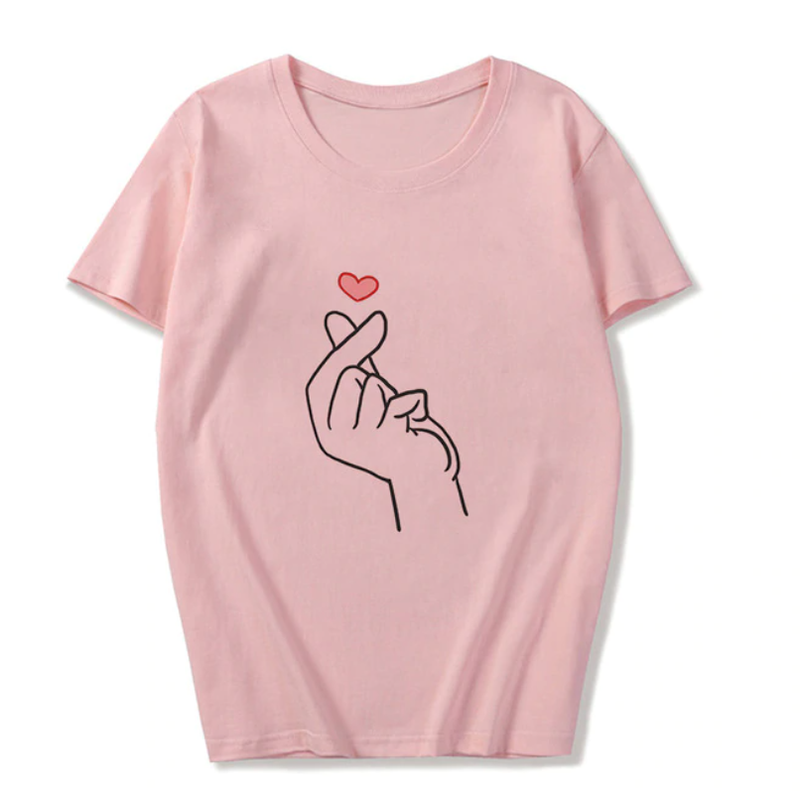 T Shirt Musique Coréenne Rose